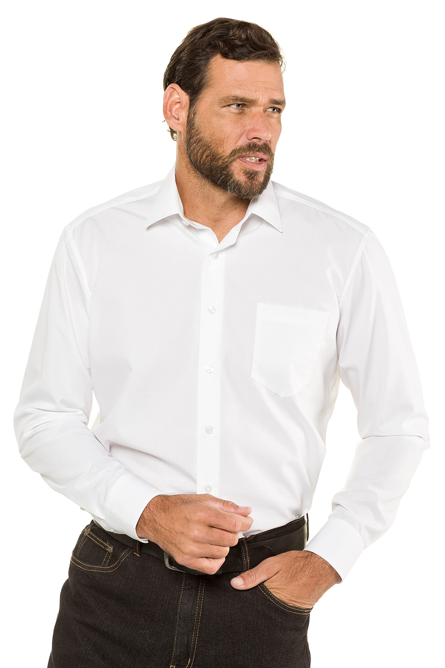 JP 1880 Herren Hemd, Business, Bügelfrei, Kentkragen, Langarm, Comfort Fit, Bis 8XL Hemd (1er Pack)