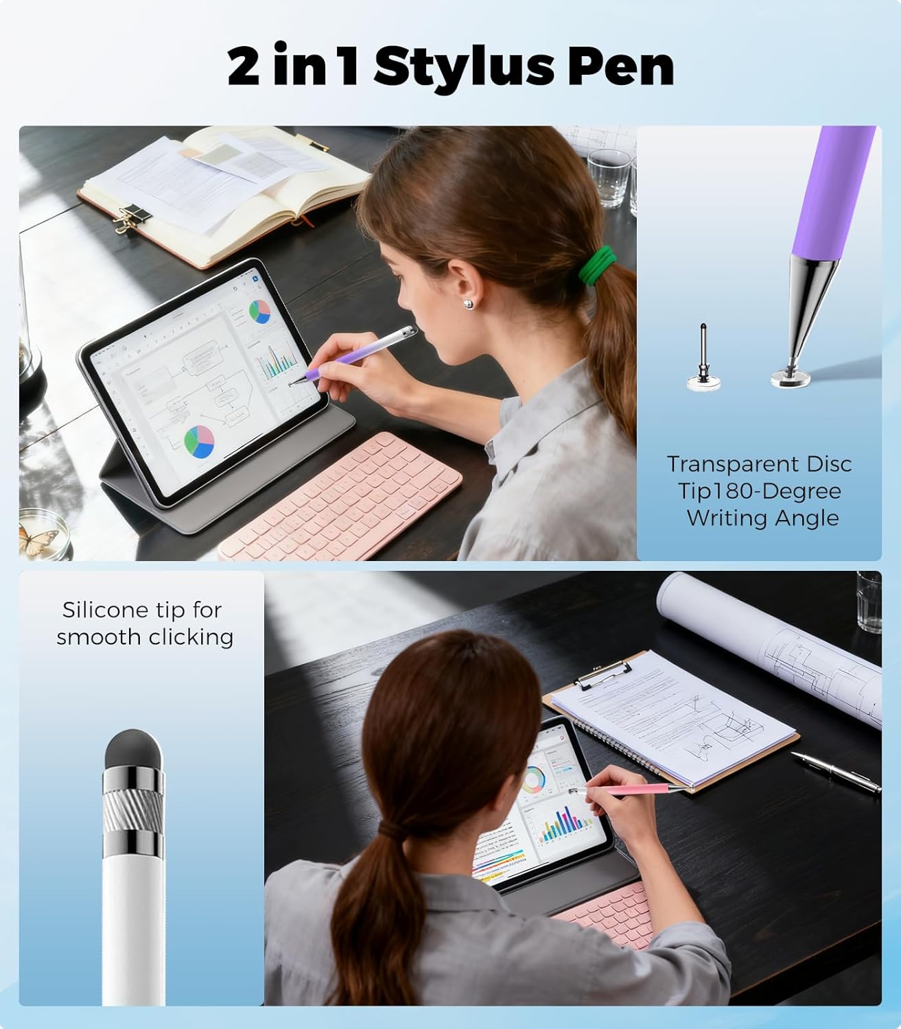 Stylus(3pcs), 2-in-1 Stylus Pen for Touch Screen, High Precision & Sensitivity Pen for iPad Pencil, Compatible with Nintendo Switch 2/iPhone/Android/Samsung, All Touch Screens (Pink Blue Purple) 7 71ruXhk4GmL. AC SL1500
