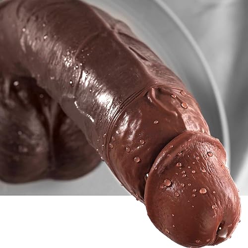 Sex Toy 10 Inch Realistic Big Black Dildo, Lifelike Huge Curved Dildo for G Spot and Anal Play with Powerful Suction Cup, Dual Density Silicone Black Sex Toys for Men and Women