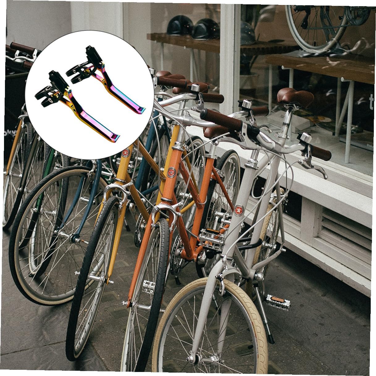Aluminum Alloy Bicycle Brake Handle for Mountain and Road Bikes, Ultralight Hollow Cycling Brake Lever with Colorful Finish, Bike Accessory Compatible with Front and Rear Brake
