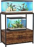 Fish Tank Stand for 20-29 Gallon Aquarium, Metal Wood Aquarium Heavy Duty Stand with Cabinet Accessories Storage for Home Decor