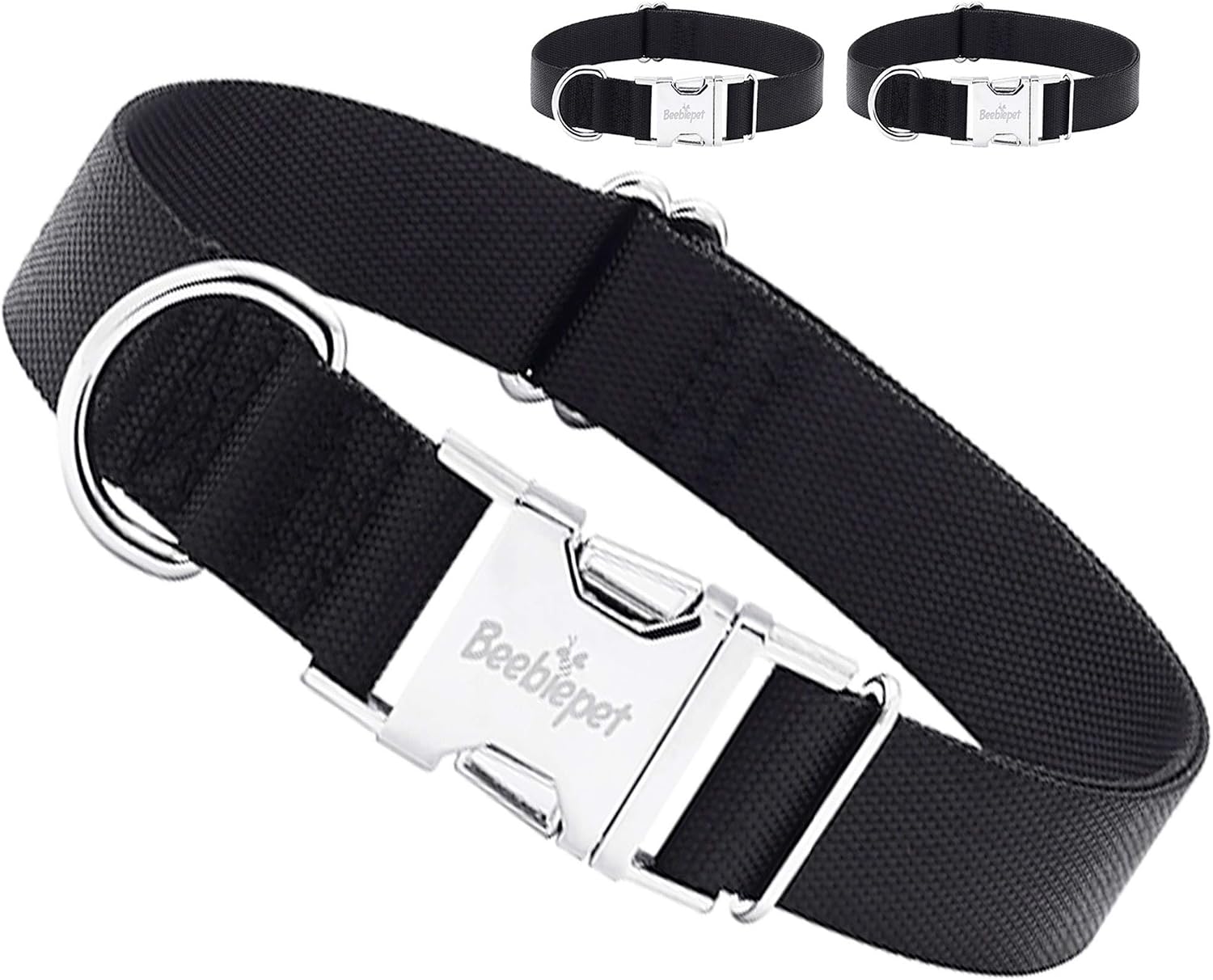 Beebiepet Classic Dog Collar with Strong Metal Buckle Adjustable Dog Collars for Small Medium Large Dogs (Collar+Collar S Neck 10"-16",…