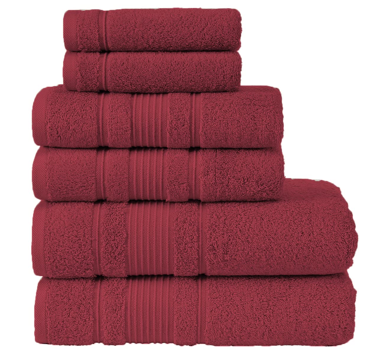 Set Asciugamani Eono 6 Pezzi | Rosa | Cotone Egiziano 600 GSM | 2 Bath, 2 Mani, 2 Salviette - Foto 8
