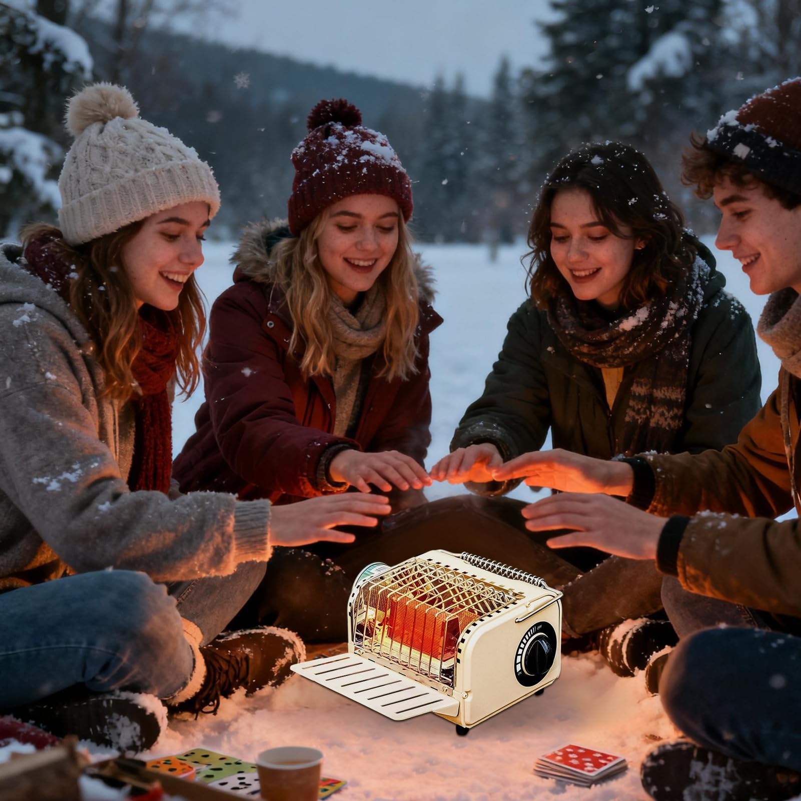 Réchaud de Tente 1200W Réchaud À Gaz Pour Randonnée Avec Sac De Rangement