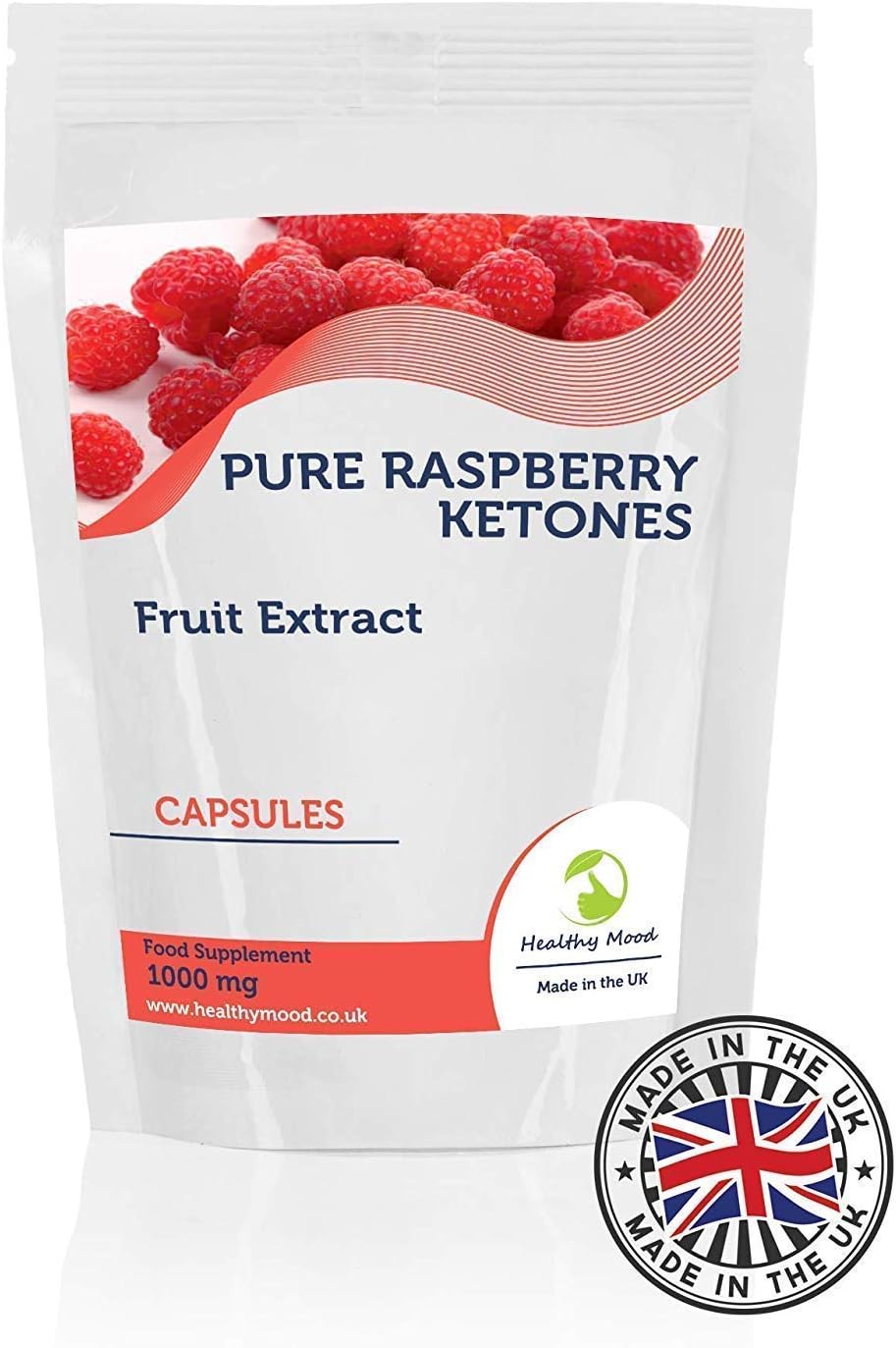 Raspberry Ketones Fruit Extract 1000mg Supplement 30 Capsules Weight