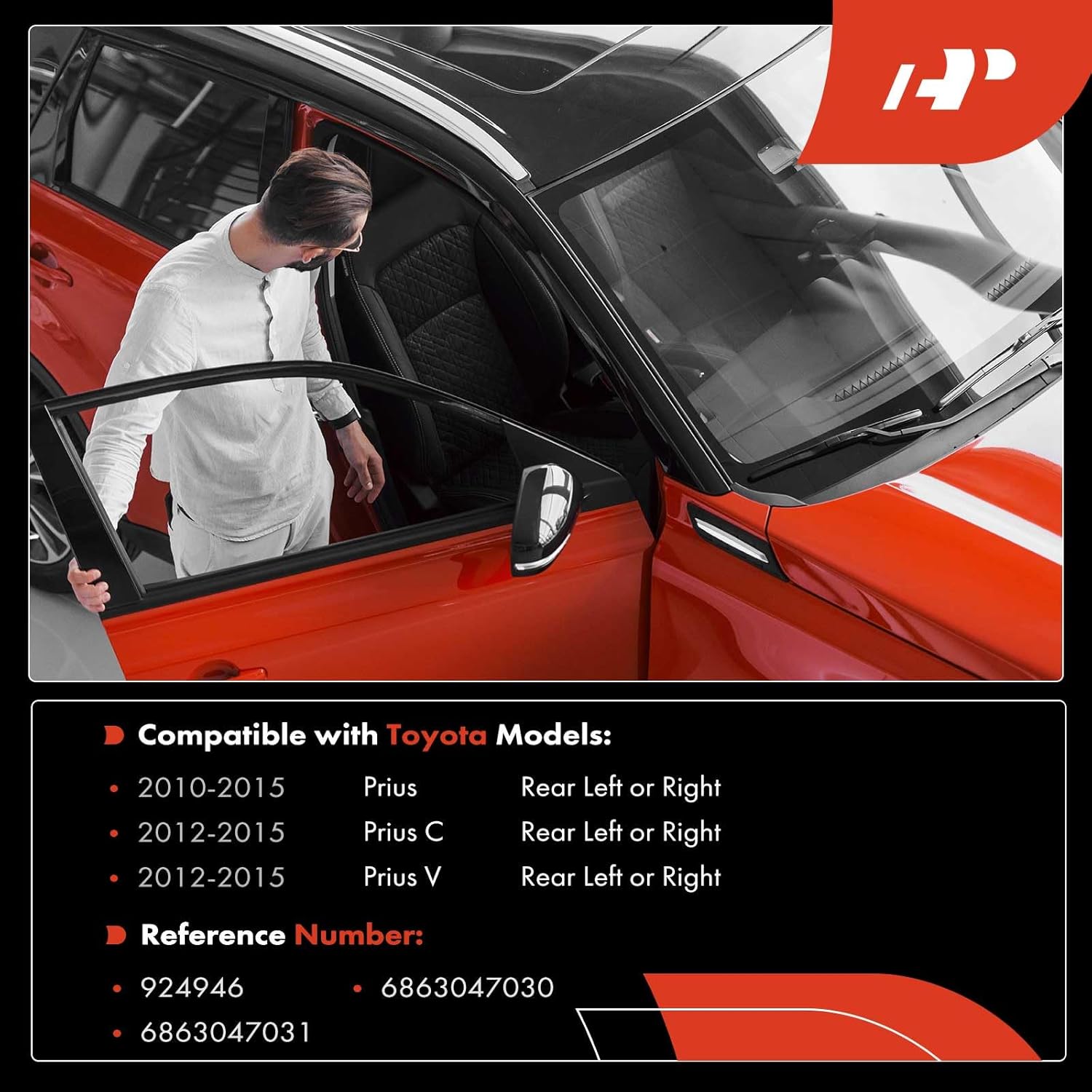 A-Premium Rear Left or Right Door Check Strap Stopper Compatible with Toyota Prius 2010-2015, Prius C Prius V 2012-2015, Replace# 6863047031, 6863047030