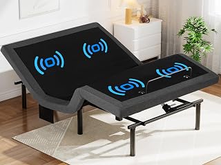 Pipishell Queen Adjustable Bed Frame with Massage, Head/Foot Incline, USB Ports, LED Lights & Easy Assembly