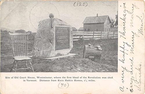 Westminster Vermont Old Court House Monument Antique Postcard K85875