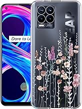 Kaywzo Case for Realme 8 4G/8 Pro, Transparent TPU Mobile Phone Case with Painting Flower Pattern, Ultra Thin Shockproof Protective Case, Beautiful Silicone Cover Case-3