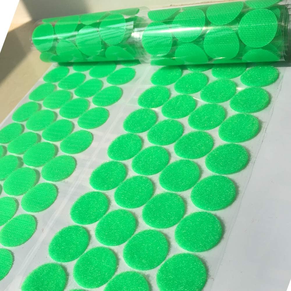 100 Pcs Hook Loop Fastener Dots Sticks Tape 1 inch Diameter