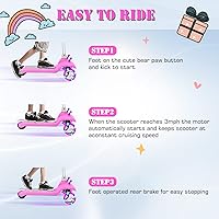 Vista 8 de Kids Electric Scooter for Ages 3-8 – 3-Wheel LED Light-Up Wheels, Adjustable Height, Lean-to-Steer Design, Max 110 lbs – Safe & Fun Ride for