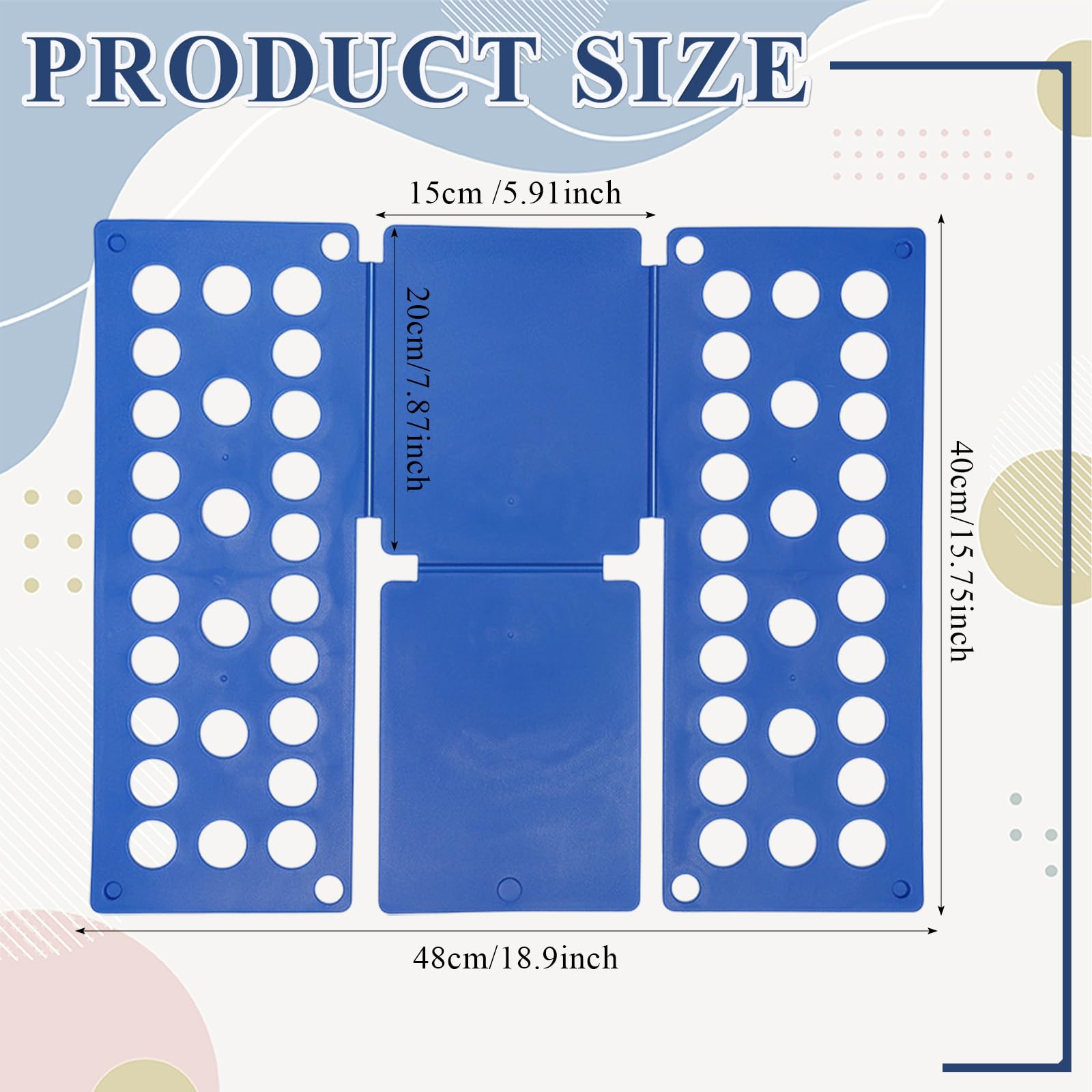 Plegable Ropa Junta, Doblador de Ropa, Plegable de Apilamiento Rápido, Tabla para Doblar con Agujeros Tablero Plegable para Ropa Camisas Ropa de niños y Adultos, Azul