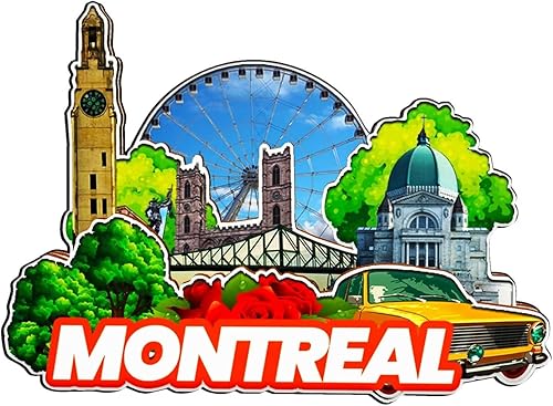 Montreal - Imán para nevera con imán de madera 3D, monumentos coleccionables de viaje, decoración hecha a mano, 1308
