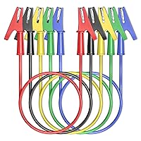 Vista 1 de Goupchn Clips de cocodrilo de doble extremo para cables de prueba eléctrica con clips de cobre flexibles de envoltura completa 5 piezas para pruebas