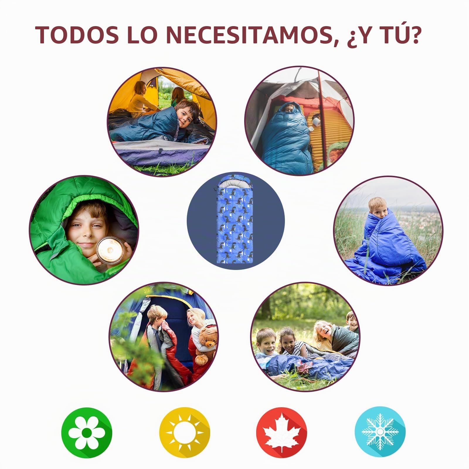 Sacos de dormir para niños, sacos de dormir de camping con bolsa de transporte, saco de dormir compacto para senderismo, mochileros, 3 estaciones, clima cálido y fresco, ligero, impermeable, viajes al