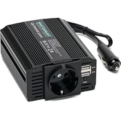 OVERMUST Inversor Coche, 12v, 220 v, 300 W, Adaptador Enchufe Coche, Toma Eléctrica, Transformador con Doble Puerto USB, Ventilador Refrigeración, Función de Desactivación Automática