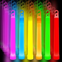 PartyClubofAmerica Premium Ultra Bright Glow Sticks Bulk - 48 Multi-Color 6" Emergency Lights for Parties, Camping & Survival Kits