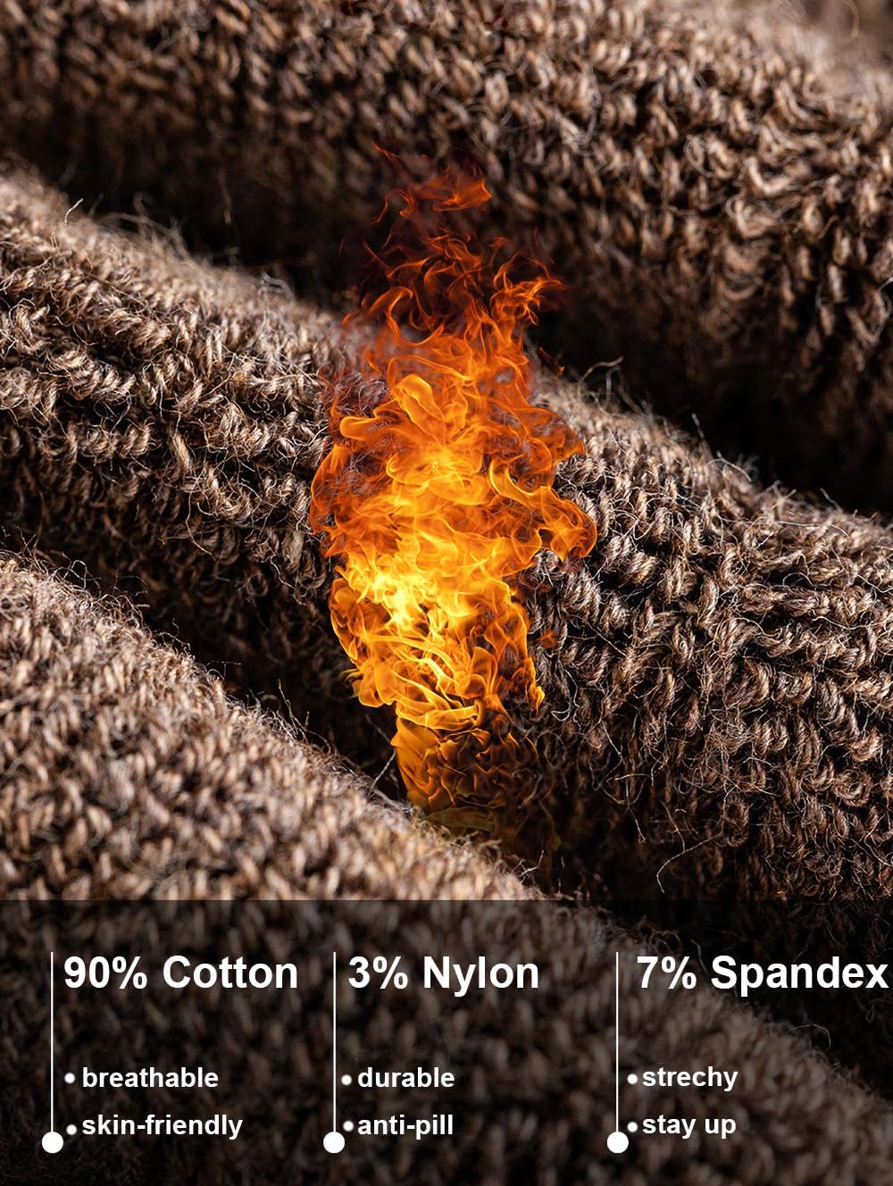 Thick Cotton Crew Work Socks for Men, Men's Cushioned Athletic Casual Boot Socks - Image 3