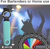 Vista 5 de Abridor de latas de soda y abridor de botellas de cerveza de camarero con mango de silicona de 10.7 cm de largo, abridor de pestañas de lata Pop Top