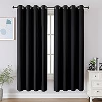 Vista 69 de CUCRAF Juego de 2 paneles de cortinas opacas negras de 54 pulgadas de largo, cortinas de oscurecimiento de habitación para sala de estar