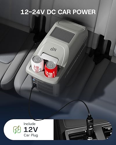 Miniatura 5 de Upstreman Enfriador y calentador eléctrico de 10 cuartos (9 L) de capacidad, refrigerador termoeléctrico para automóvil con correa para el hombro,