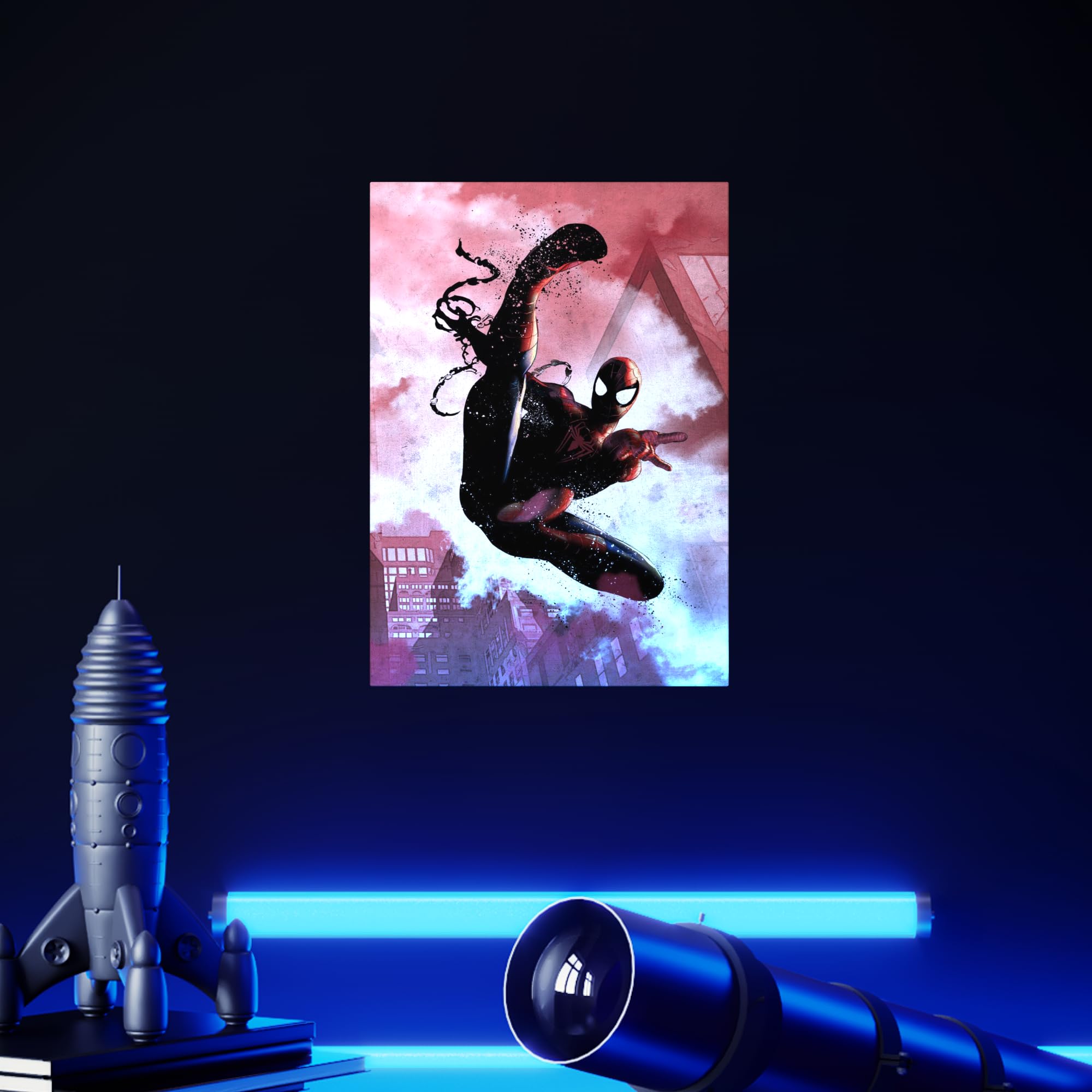Amazon.com: Displate Metal Poster Marvel Dark Edition Spider-Man