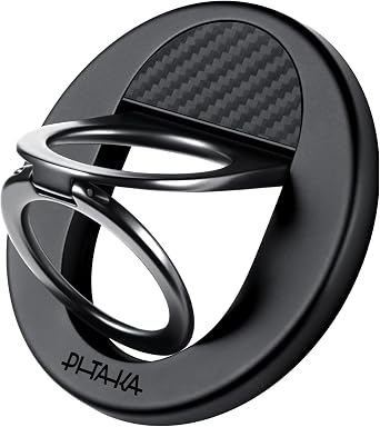 PITAKA MagSafe Phone Grip, 360 Degree Rotation Magnetic Phone Grip Compatible with iPhone 17/16/15/14/13/12 [MagEZ Grip 3, Black]