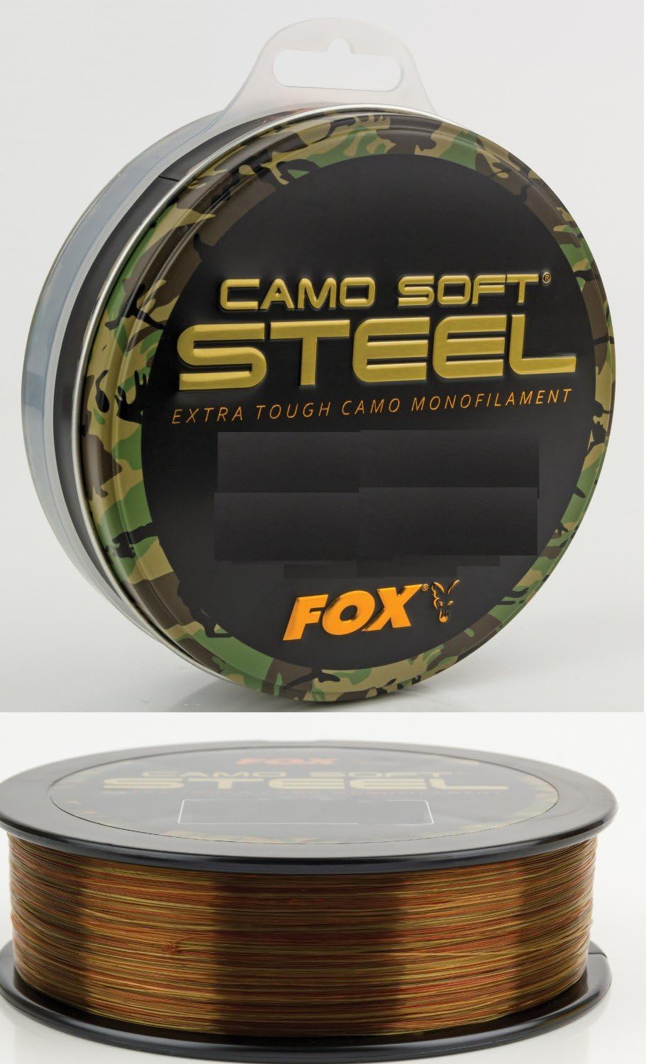Fox Dark Camo 18lb Soft Steel Fishing Line, 0.35 mm, 1000 m, 884 cm, Blade, Single Strand