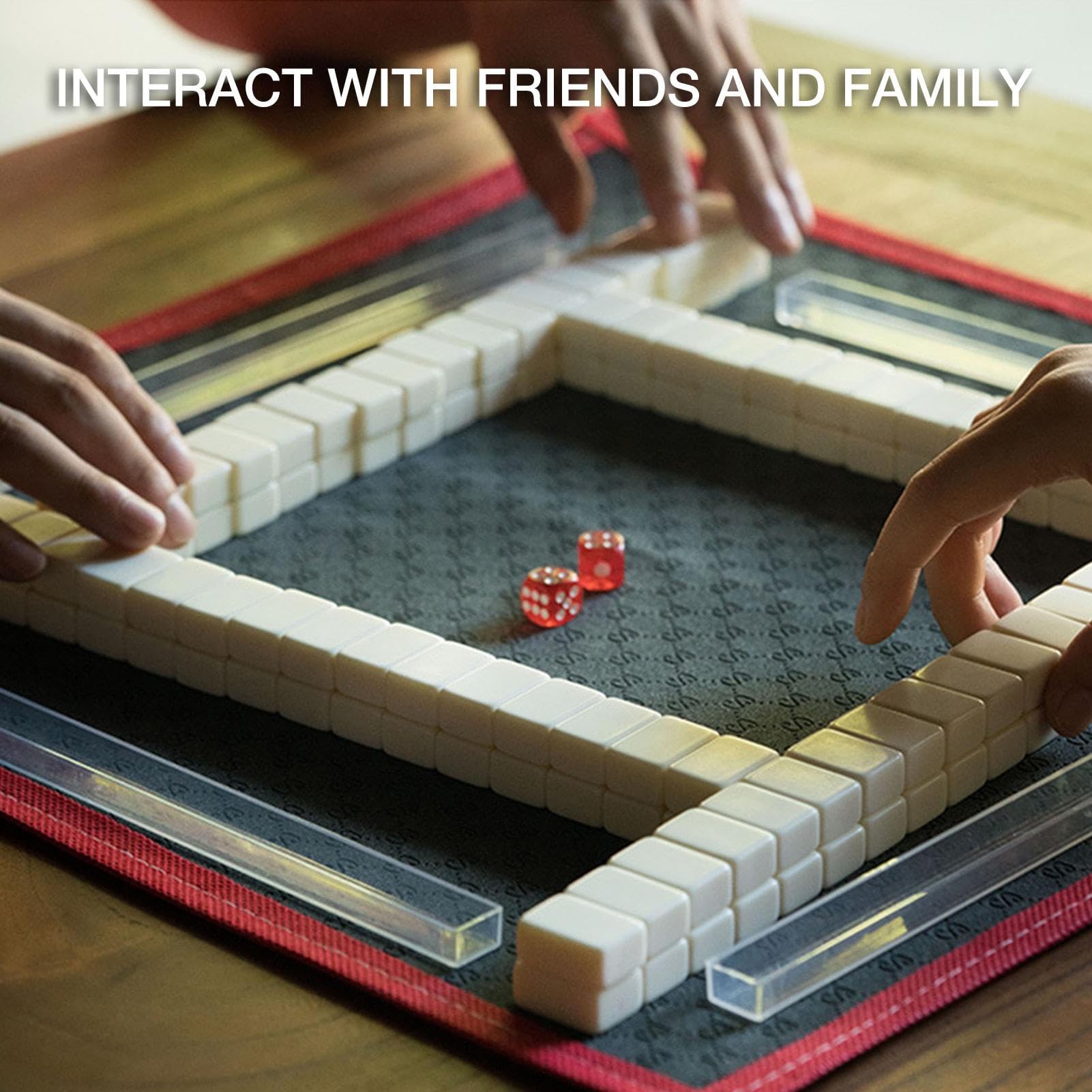 Mini Mahjong - Set da viaggio portatile con 144 tegole, da tavolo compatto composto da due , ideale per intrattenimento in famiglia, riunioni sociali, feste in casa,