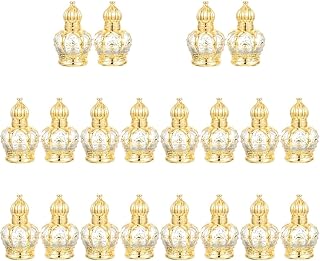 Housoutil 10ml Essential Oil Glass Roller Bottle, 20PCS Refillable Vintage Perfume Bottles, Middle Eastern Style Glass Roll on Dispenser with Cap for Thai Amulet Essential Oil Catholic Baptism