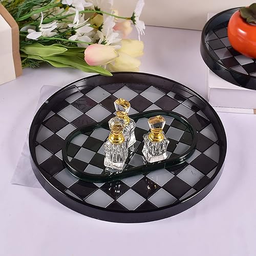 Miniatura 5 de Molde de bandeja de silicona, moldes de posavasos de resina, bandeja de silicona, molde de resina ovaladaredonda de resina epoxi para decoración del