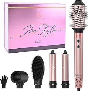 Brightup Air Styler, Professional Hair Dryer Brush with 110000 RPM High-Speed Negative Ionic Blow Dryer, Auto Wrap Curler...
