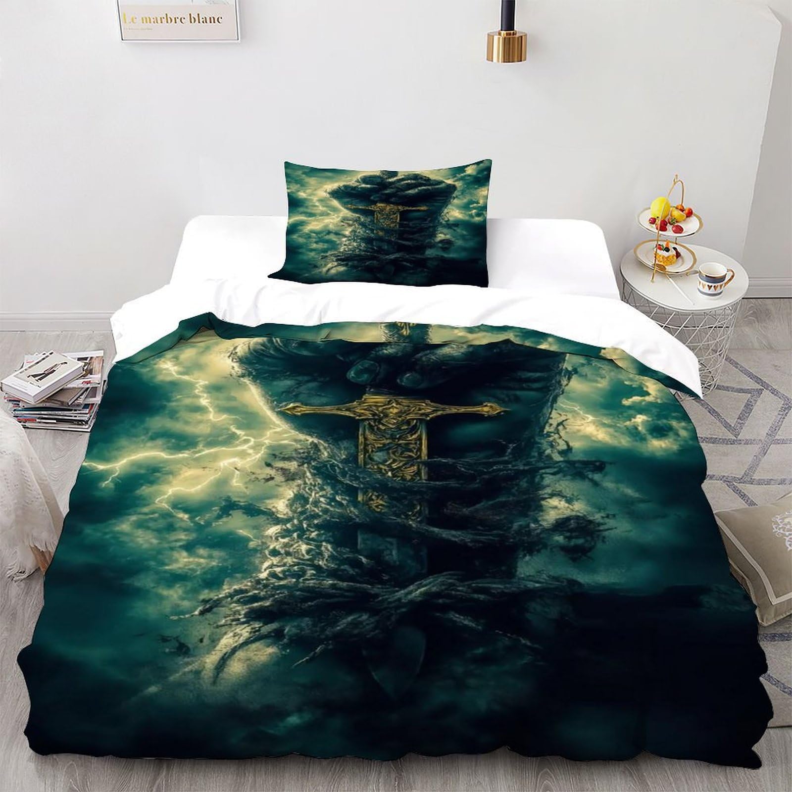 Housse de couette gothique main poignard 135x200cm avec taie