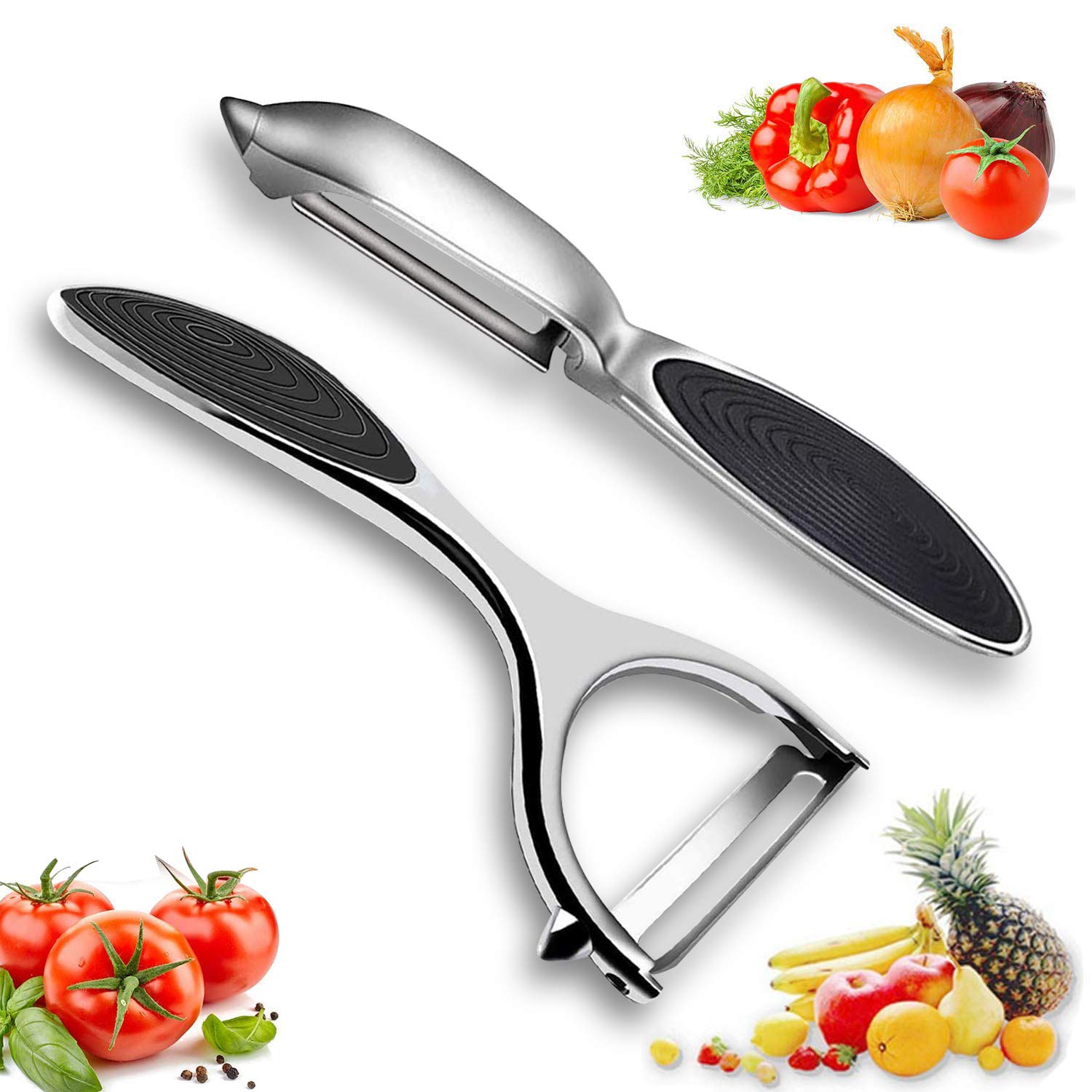 Fun Gift Potato Peelers Vegetable Peeler - Premium Stainless Steel Y-Shaped Rotatable Multifunctional Apple Peeler, Good Grip & Durable Peeling Tool for Kitchen, Vegetables, Fruits