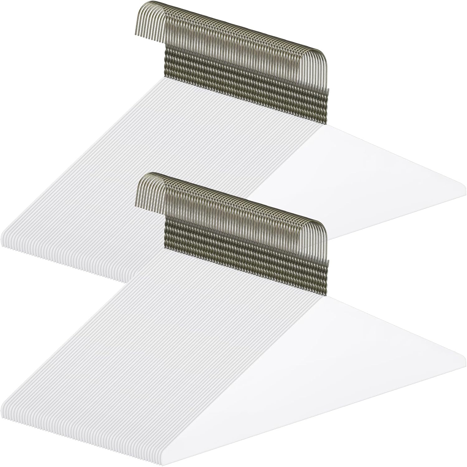 120 Pcs Wire Hangers Bulk 16" Dry Cleaner Hangers for Clothes Caped Clothing Pants(Caped,White)