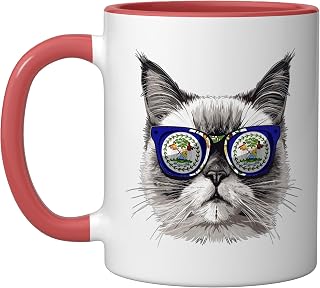 Belize Flag Cat Mom Souvenirs Products Kitten Belizean Ceramic Mug, Red/White