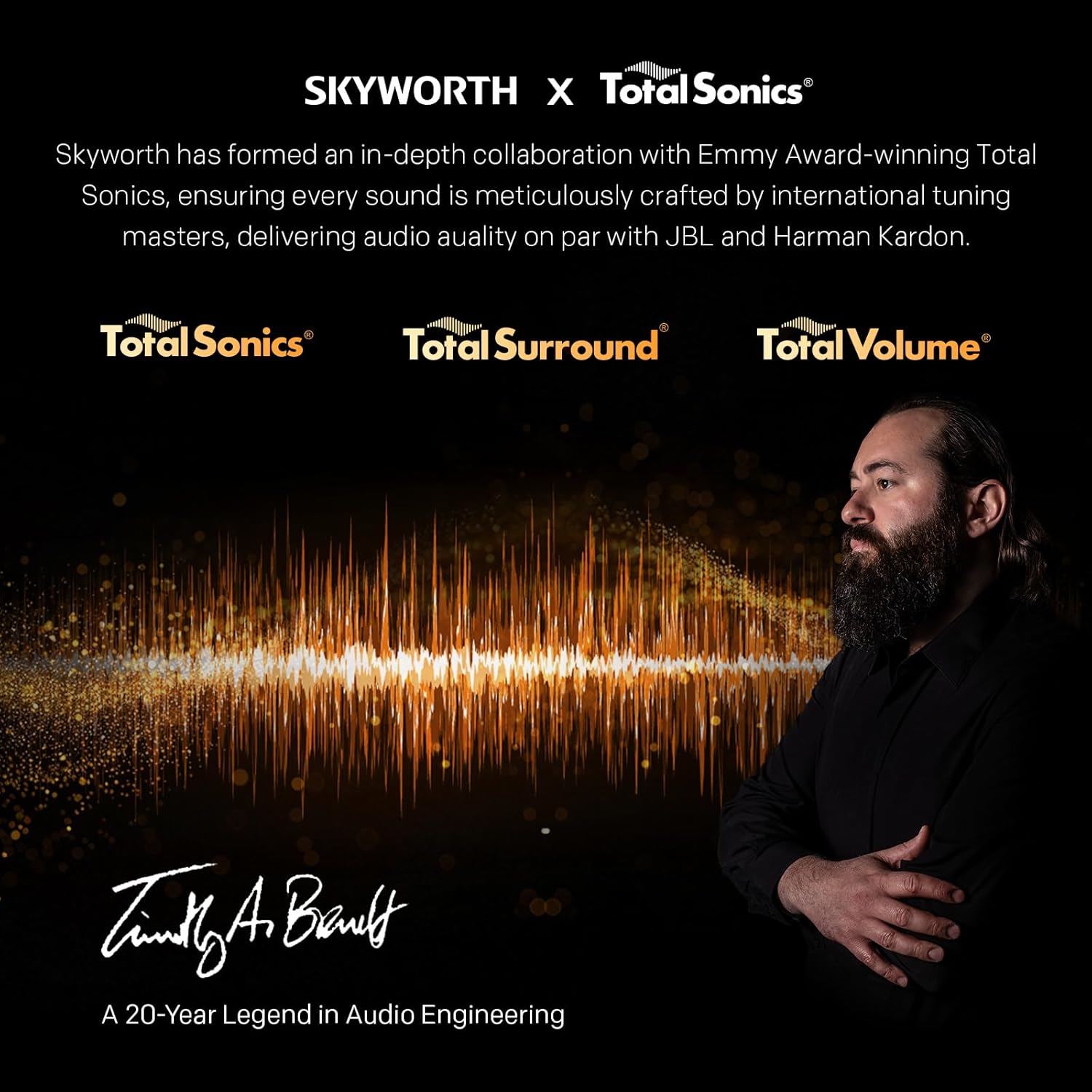 Diagram showing dimensions of Skyworth Q6600H 60-inch TV with and without stand