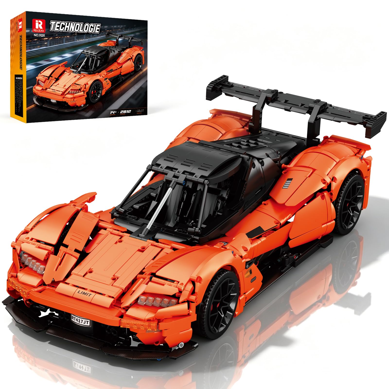 Reobrix Sports Car Building Blocks Set 1:8 Racing Car Model Toy 2812PCS