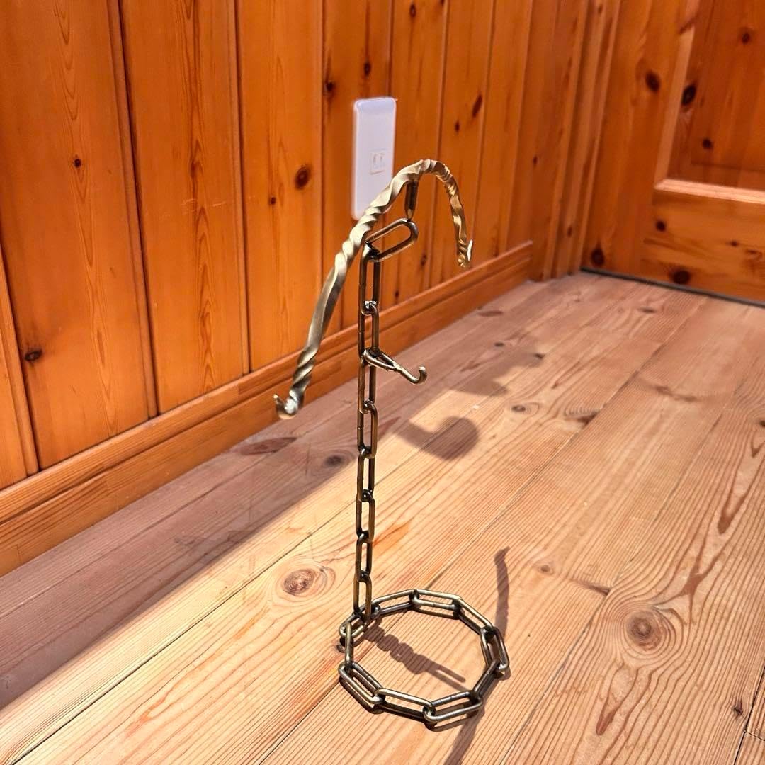 No.1 ツイストランタンスタンド 回転式 やじろべえ 真鍮ブラシ仕上げ