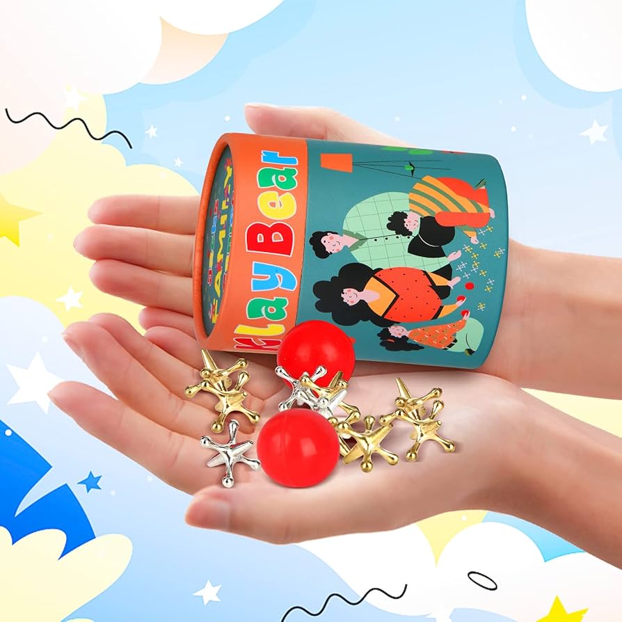 Amazon.com: KlayBear Jacks Game with Ball, Retro Vintage Jax