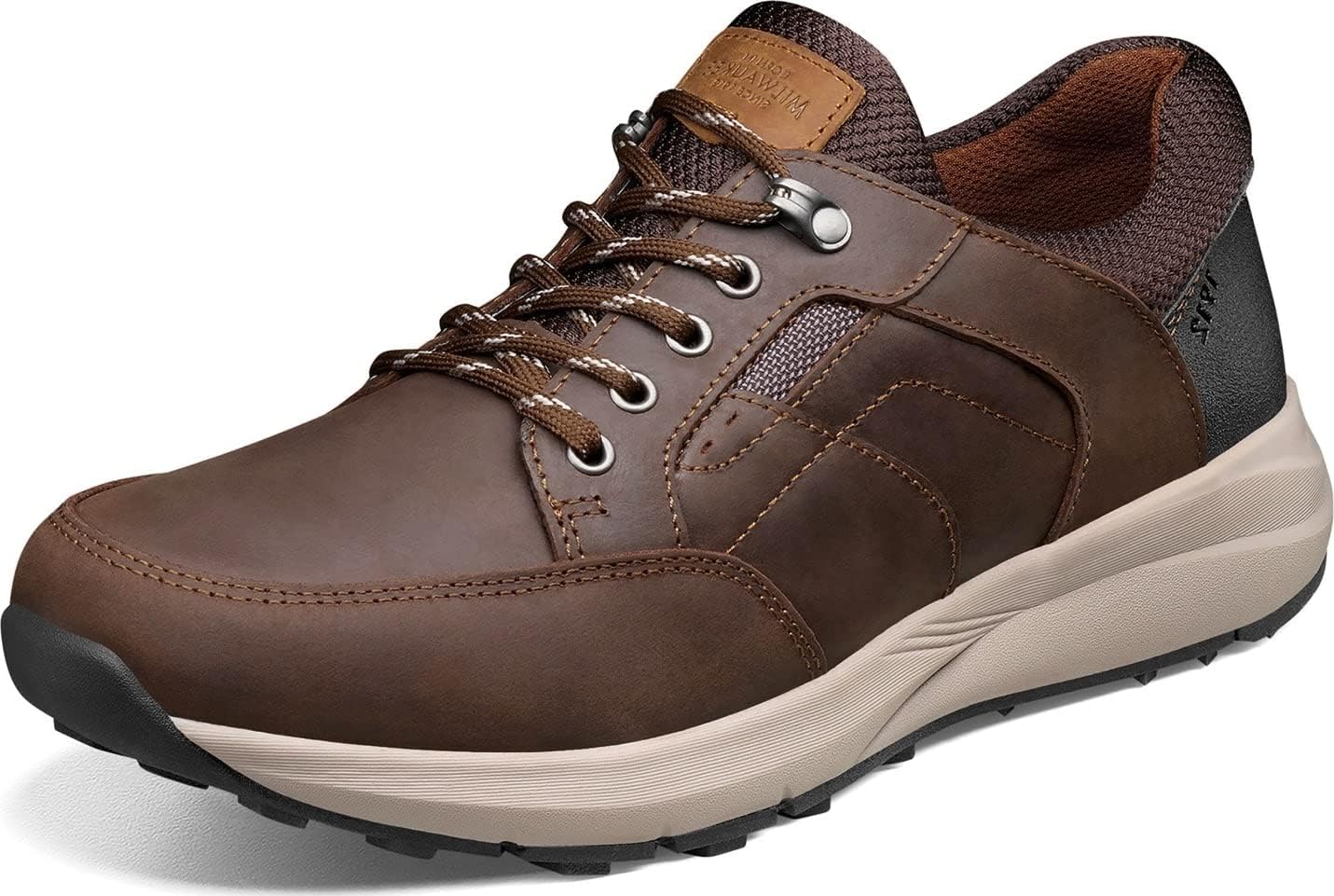 Nunn Bush Men's Excursion Waterproof Moccasin Toe Oxford Lace Up with KORE Comfort Technology, Brown Crazy Horse, 14