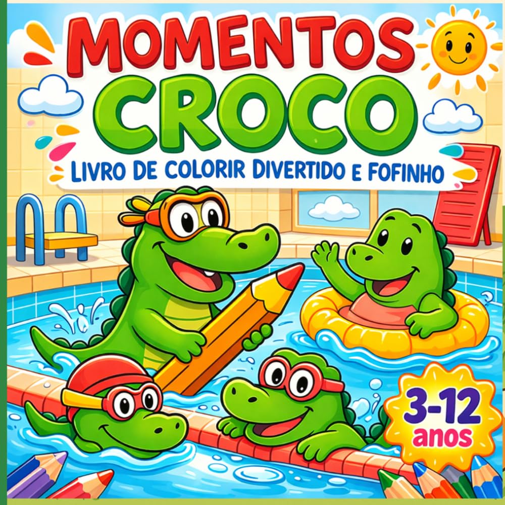 Momentos Croco: Livro de Colorir Divertido e Fofinho. Para crianças dos 3 aos 12 anos. (Livros de Colorir Fofinhos)