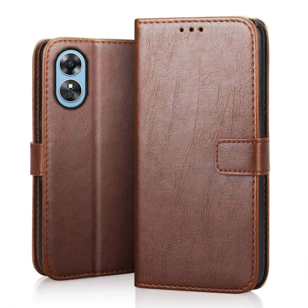 Oppo A17 Flip Cover - PU Leather Wallet Case -1
