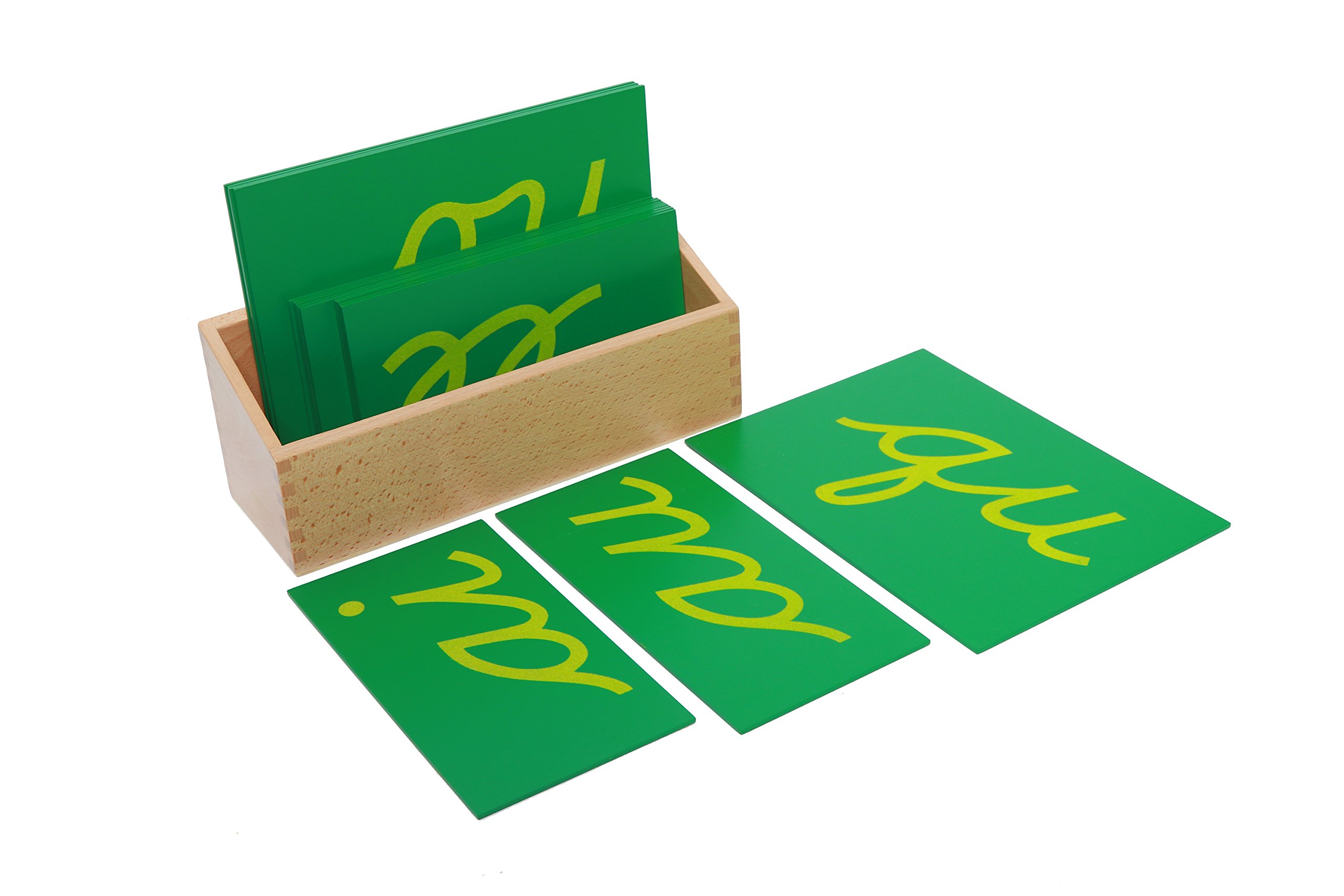 Adena Montessori Sandpaper Double Letters, Cursive, with Box