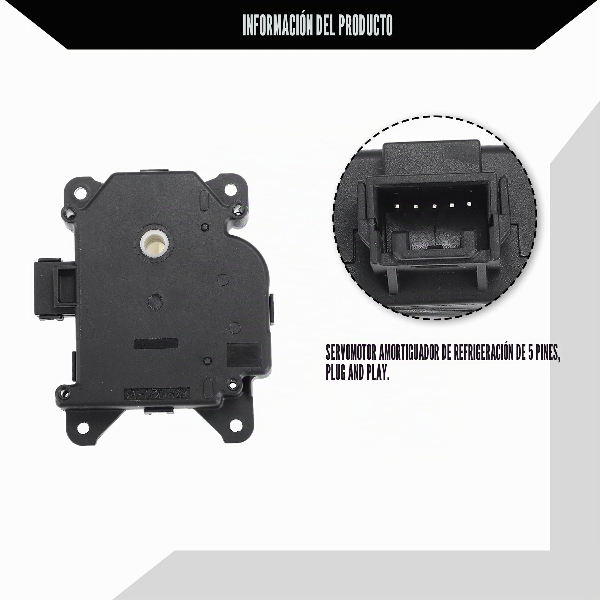 A ABSOPRO Actuador De Puerta Mezcla Hvac Para Toyota 4Runner 03-09 1Pc | Para Toyota Fj Cruiser 10-14, No.8710635120, Material Plastico Y Metal, Color Negro, Tamano 9.2X8.1X3.2Cm, 5 Pines