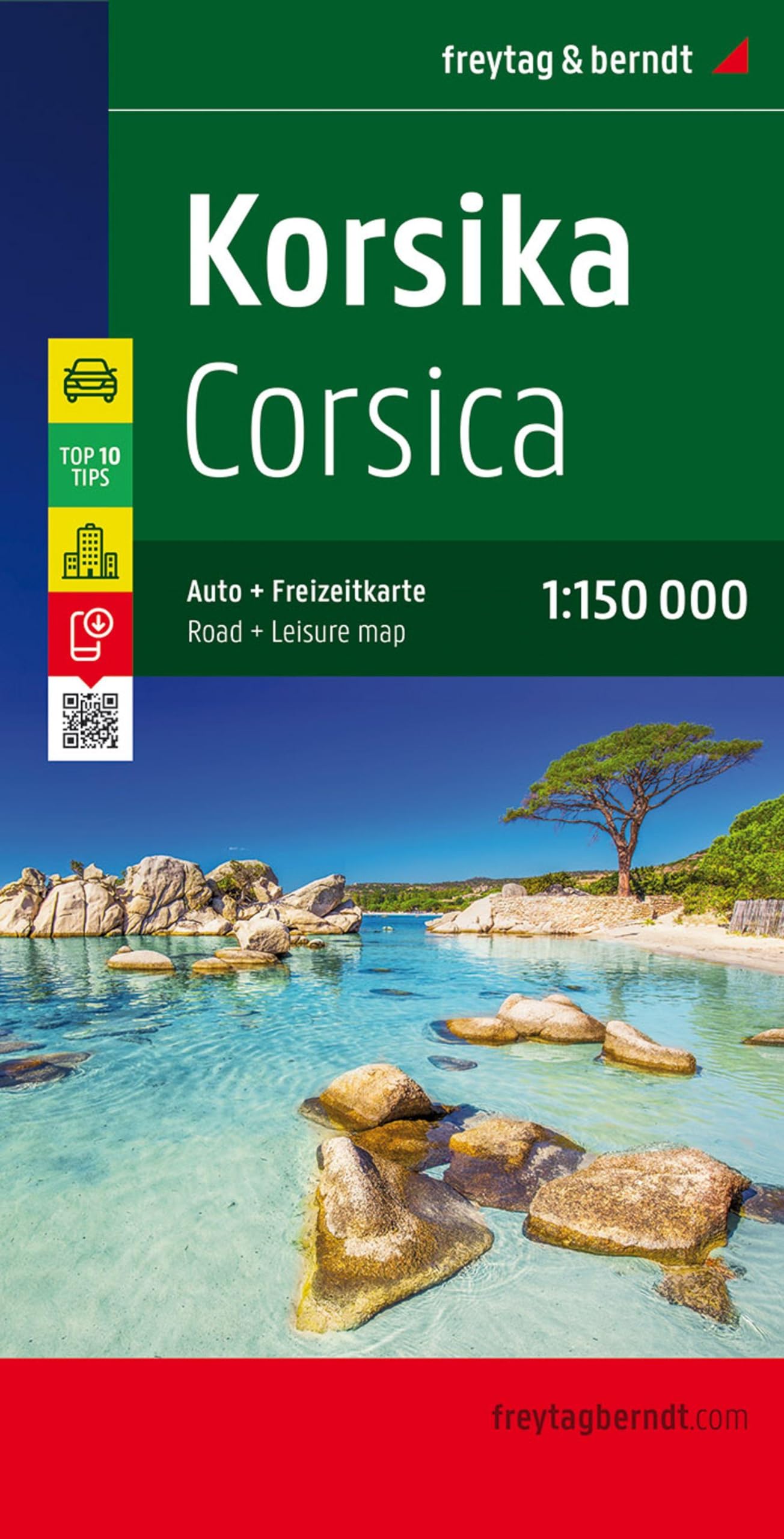 Corsica Road Map (Country Road & Touring): Toeristische Wegenkaart 1:150 000