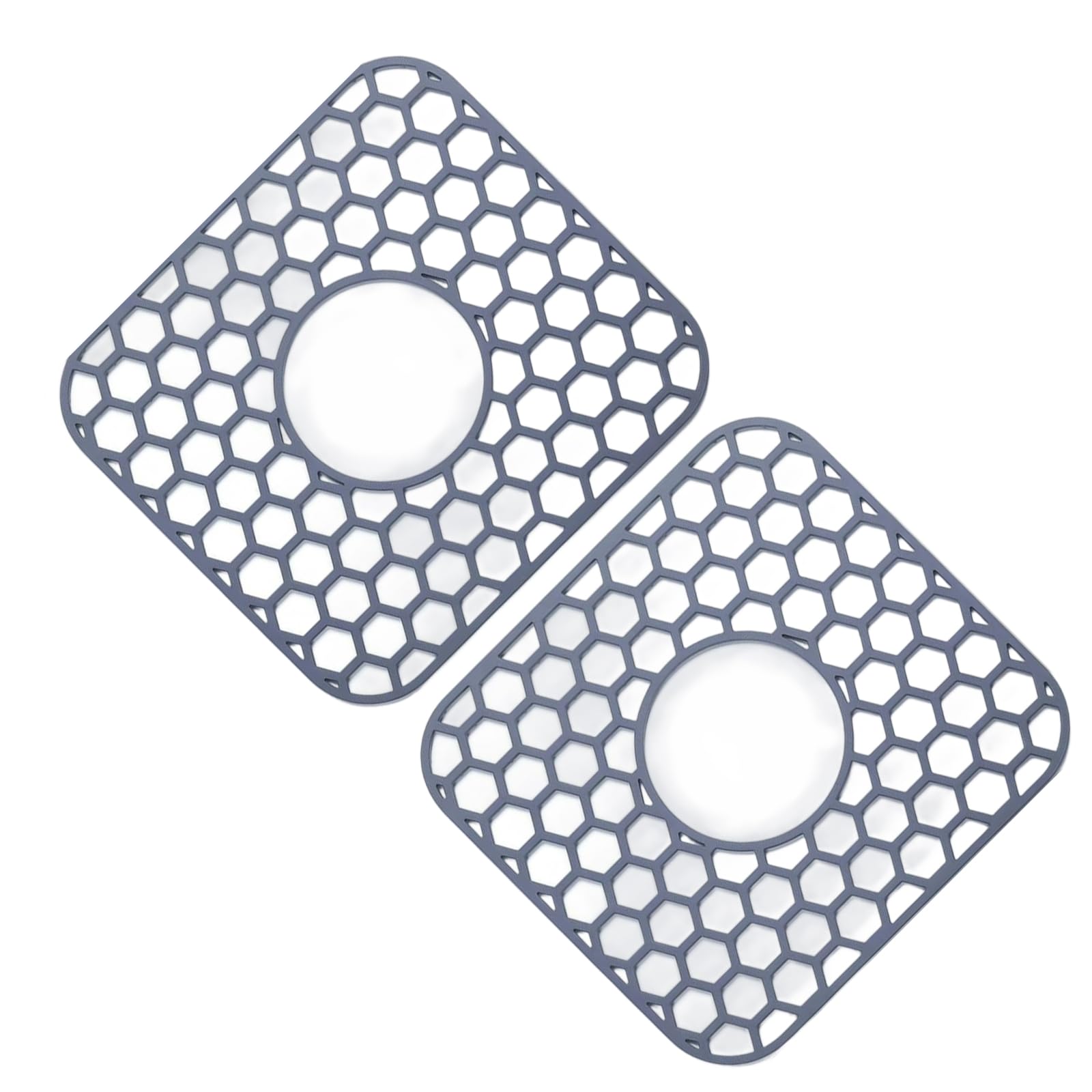 Kalttoy Of 2 Silicones Sink Liners for Kitchen Sink Protectors Pad Dishwasher Safe Nonslip Center Drain Protectors Pad