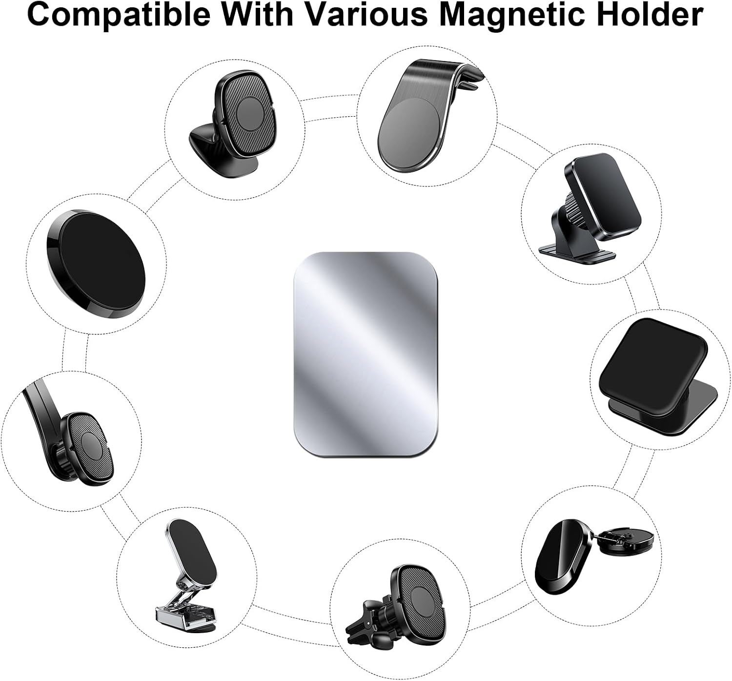 12 Pack Metal Plates for Magnetic Car Mount, Adhesive with Film image 5