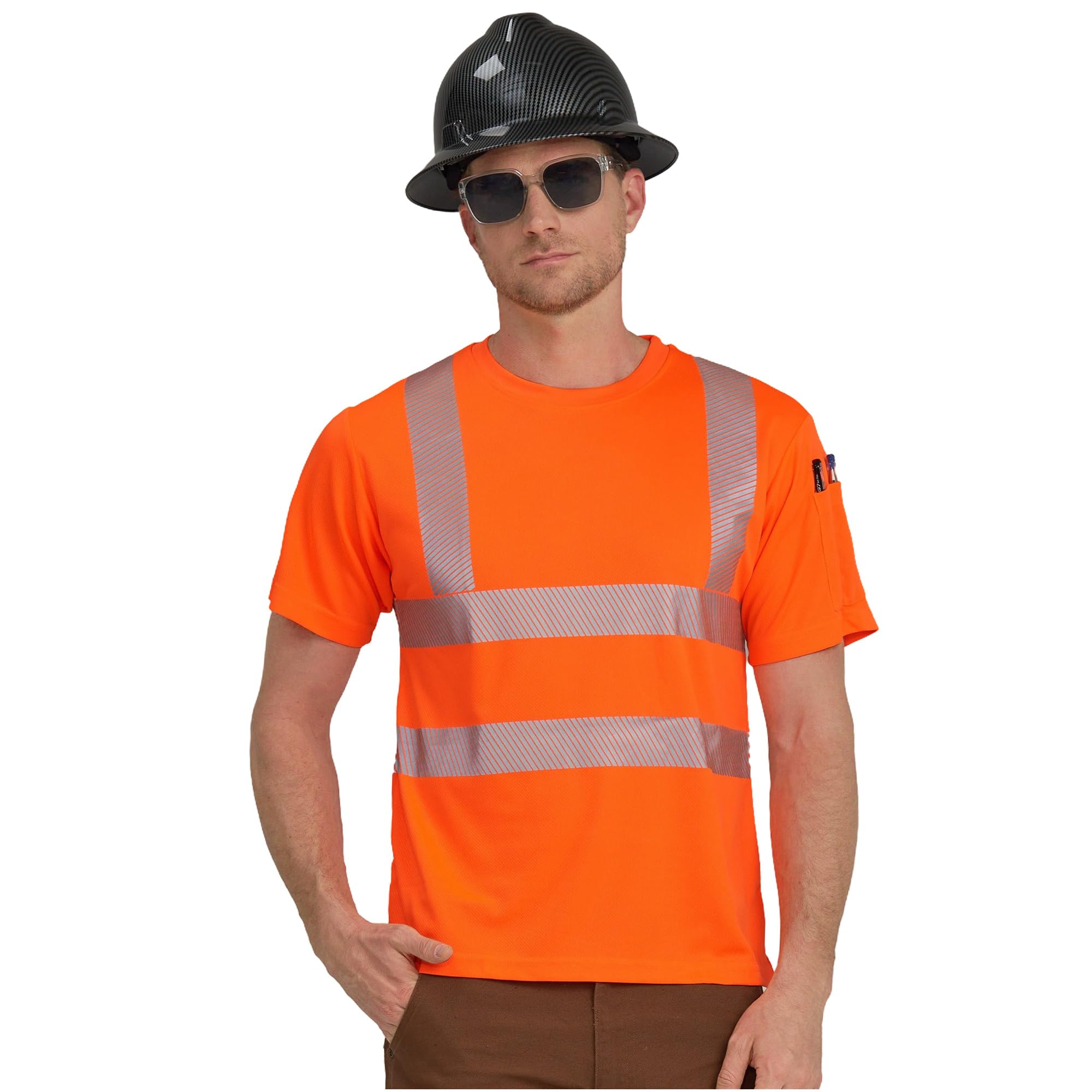 AYKRM Safety High Visibility Long Sleeve Construction Work Shirts Class 3 Workwear | Hi Vis Shirt