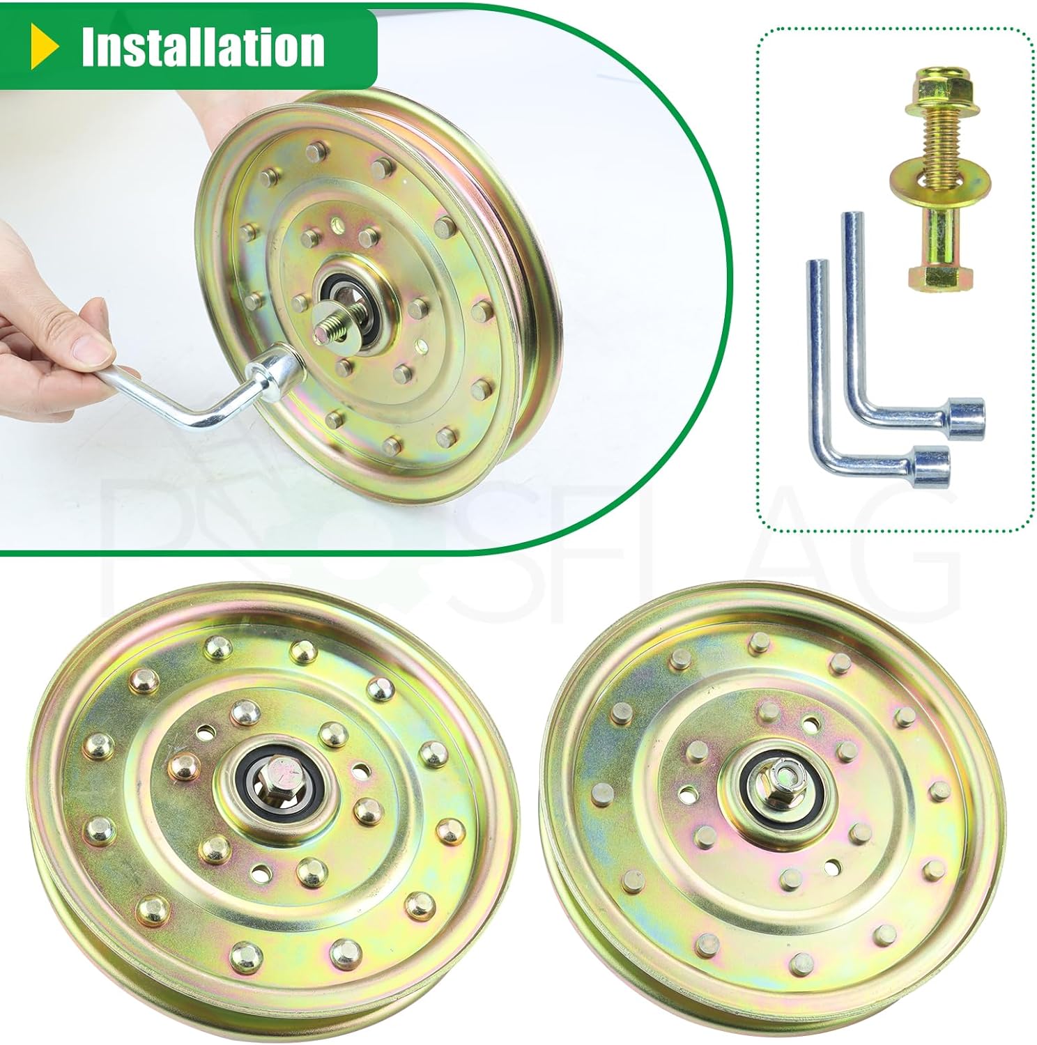 3 Pack 1-633109 Idler Pulley Replaces Toro 1-633109 Idler Pulley, Toro Pulley Part 132-9424, 116-4667 Flat Idler Pulley, 126-7685 eXmark 126-7685 Pulley for Toro Z400, Z553, Z558, Z580 Mowers